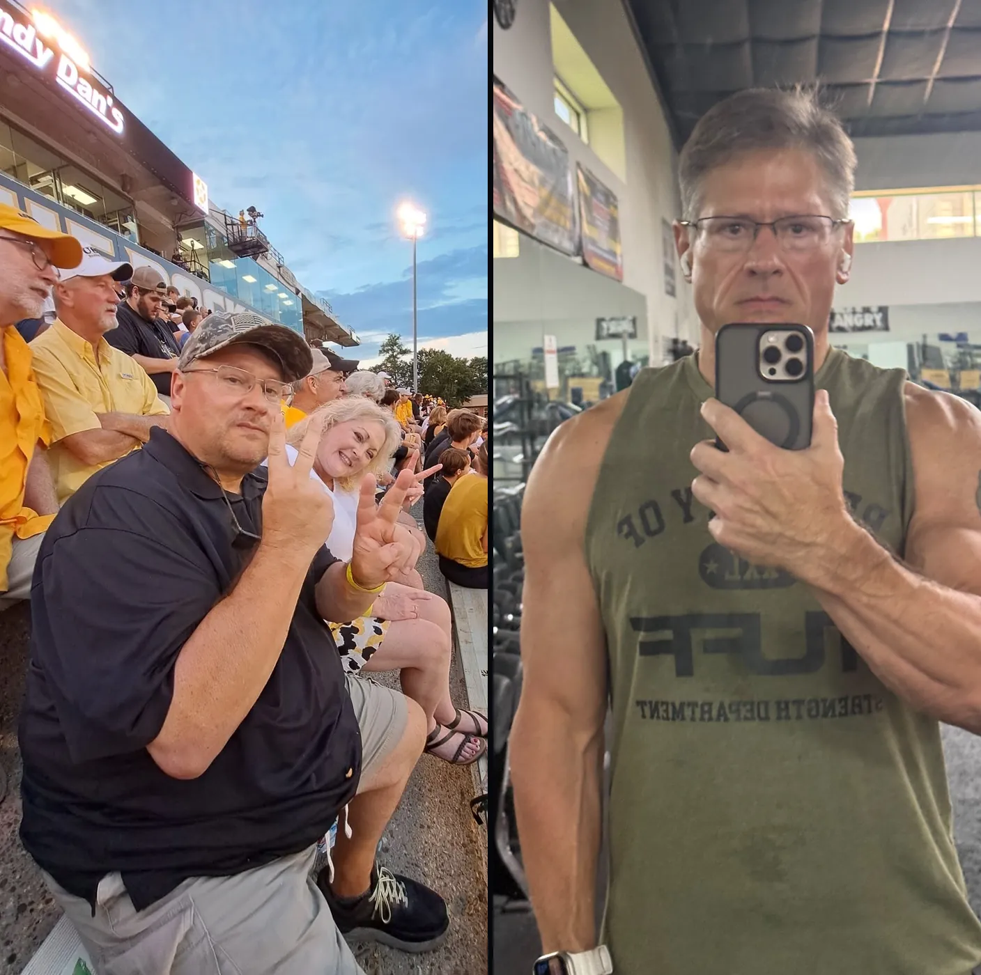 Glen before and after rebuilding with Scott